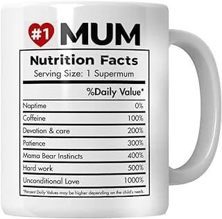 WG- Mum Nutrition Fact Mug ، يعرض لعيد الميلاد ، هدية عيد ميلاد الأم من الابن