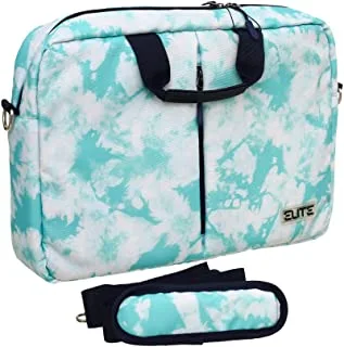 Elite fabric carrying case and hand shoulder with zipper pocket and marble design for laptop - multi color