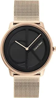 Calvin Klein Casual Watch Unisex, Quartz Movement, Analog Display, Rose Gold Steel Strap-25200029