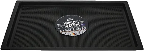 AMT Gastroguss Grill 53 × 33 سم ألومنيوم مصبوب ارتفاع 2 سم مفتوح / بمقابض أسود 25333 شواية