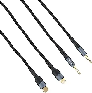 USAMS US-SJ556 3IN1 3.5mm+Type-C+Lightning to 3.5mm Audio Cable 1.2M