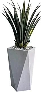 Shaheen Farouk Designs Polyster Stone Decorative Planter Pot For Offices, Home Decore and Garden, (W40*H70) - Gray