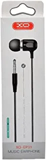 Xo xo-ep31 wired music earphones with strong compatibility and bulid in microphone 3.5mm set of 2 pieces - black