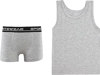 Charmaine Boys Sleeveless Undershirt Tank Top and Boxer Underwear Set