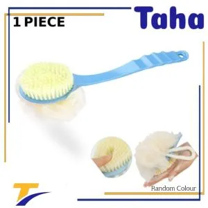 Taha Offer 2-in-1 Shower Body Brush With Long Handle And Soft Loofah 1 Piece