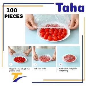 Taha Offer Bags To Cover Food In The Refrigerator And Outside 100 Pieces Transparent Color