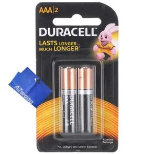 Duracell Batteries AAA Alkaline ,1.5v ,2 Batteries  + Azwaaa Gift