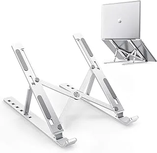 Aseem Laptop Stand, Adjustable Aluminum Laptop Computer Stand Tablet Stand,Ergonomic Foldable Portable Desktop Holder Compatible with MacBook Air Pro, Dell XPS, HP, Lenovo 10-15.6â€ Laptops (Silver)