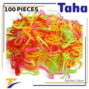 Taha Offer Small Flexible Waterproof Hair Elastics 100 Pcs