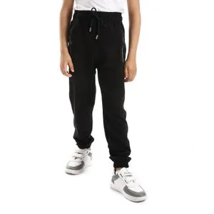 Caesar Boys Elastic Waist Sweatpants With Tape And Side Zippers