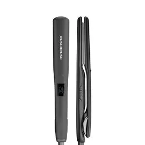 Rush Brush X2 Max Straightener أسود لوحات التيتانيوم ، 250 درجة مئوية ، 18 مستوى حرارة ، لوحة MHM تسخين سريع