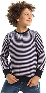 CAESAR Unisex Unisex Striped Round Sweatshirt Sweatshirt