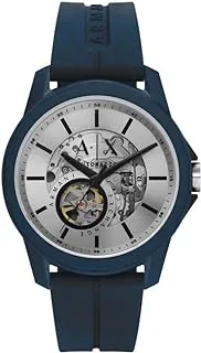 A|X Armani Exchange Watch for Men, Automatic Movement, Analog Display, Blue Rubber Strap-AX1727