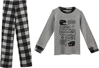 Charmaine Boys Long Sleeve Pajama Set With Piece Printed Motif Variety 3