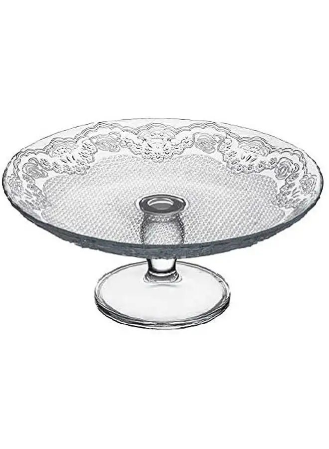 Pasabahce Lacy Footed Plate Clear 16cm