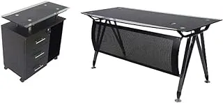 Desk & Side Table 180 * 74 * 75 * 80 Cm - Black