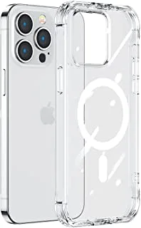 جراب هاتف واقٍ مغناطيسي من Joyroom Jr-14H7 Tpu لهاتف Iphone 14 Max 6.7 بوصة مع مادة عالية - شفاف