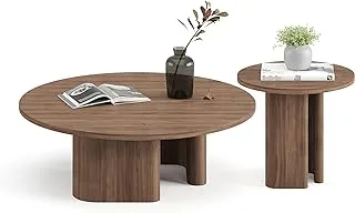 ROND Veneer Wood Coffee and Side Table Set