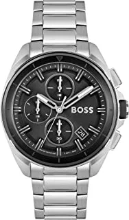 Hugo Boss Watch for Men, Quartz Movement, Analog Display, Silver Stainless Steel Strap-1513949