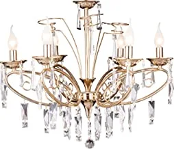 Kandil 70105589 six arms chandelier with highest standards of safety and durability in electrical and mechanical components - golden