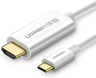 UGREEN 4K 30Hz USB Type C to HDMI Male Gold-Plated Video/Audio Sync Cable, With Multiple Diplay Mode, Plug and Play for Laptop, HDTV, Monitor, Projector (1.5M) (White)