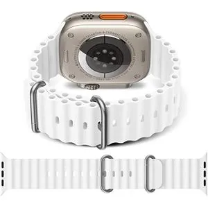 Silicon Replacement Strap For Apple Watch Series 7 And Series 8 (45mm) And Apple Watch Ultra (49mm) - White