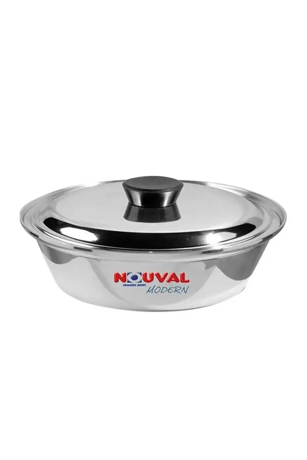 NOUVAL Shawerma Aluminum Pot With Lid Silver 42cm