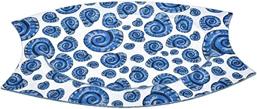 Sega High Quality Glass Serving Plate, 38.5 * 25cm - Blue Shell