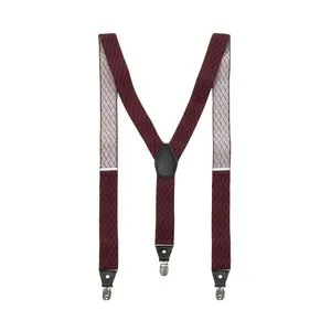 Bravura Jacquard Classic Men's Suspenders -Dark Red