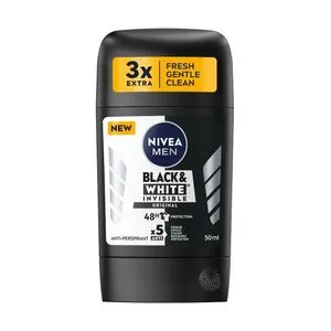 NIVEA Black & White Invisible Original Antiperspirant Stick For Men - 50ml