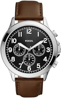 Fossil Watch for Men, Quartz Movement, Analog Display, Brown Leather Strap-BQ2543