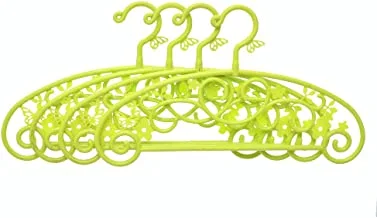 Generic Plastic Flexible Sturdy Clothes Hangers Set With Butterfly Design Perfect For Daily Use 42.2 CM Set Of 4 Pieces - Green