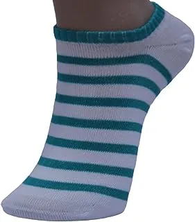 White Flower Cotton Above Ankle Sock For Boys-Green-10-12Years