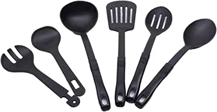 Generic Plastic Kitchen Utensils For Kitchen Set Of 6 pieces - Black