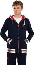 U.S. Polo Assn. Men Mixed Material-Regular-Full Sleeves-Fashion Sweatshirt