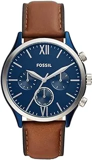 Fossil Watch Unisex , Chronograph Movement, Analog Display, Brown Leather Strap-BQ2402