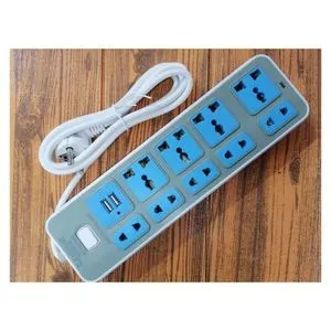 Practical Power Strip-9 Ports Used As Triple Or Double+2 Usb