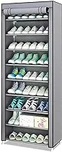 Metal and canvas shoelace 10 shelves grey