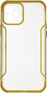 Generic Plastic Back Cover Protector With Strong Colorful Edges For Iphone 12 - Yellow Red