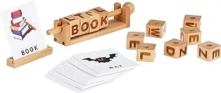 Generic Wood word pair learning game with letters and cards for kids - multi color