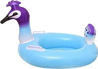 Neoprene Circle Swimming Pool Inflatable Float With Swan Design And Handle For Swimming 80 CM - Multi Color