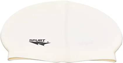 SPURT Granular Silicone Swimming Cap in Bag For Adults White