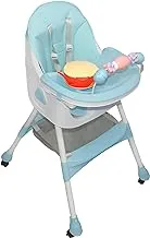 BAYBEE High Chair For Baby With Wheels and Table With Toys&Baby Food Storage Container for Feeding-Mint Green&White