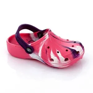 Activ Tye-Die Girls Comfortable Rubber Sole Clogs - Fuchsia & Purple