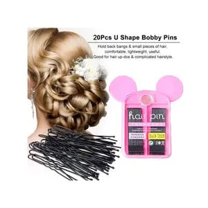 20 Pcs Mix Hair Pins Hair Styling Clips Girls, Women, Black