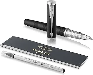 Parker ingenuity 5th technology pen, medium point with black ink refill 1931471 - large black rubber