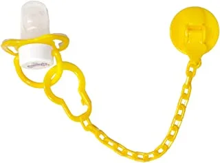 Candy Baby Pacifier Beveled With Chain BPA Free For Unisex-Yellow-0-6Month