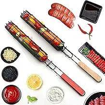 Metal and wood hand bbq grill