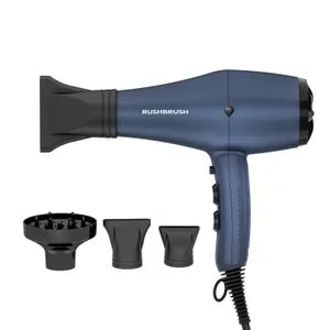 Rush Brush D3K  Dryer Navy 3000W AC Motor Ionic & Cool Shot  Technology, Includes Diffuser And Concentrator