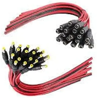 (خيوط نحاسية حقيقية 18AWG 43 × 2 قطعة) 20 زوجًا من كابل ضفيرة الطاقة DC ، موصلات ذكر وأنثى 12 فولت 5 أمبير لكاميرا الأمن CCTV ومحول طاقة الإضاءة من MILAPEAK (2 مم × 5.5 مم ، سميك للغاية)